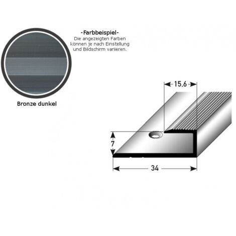 Einschubprofil "Waterford" für Laminat, 7 mm Einfasshöhe, Aluminium eloxiert, gebohrt-bronze dunkel-1000