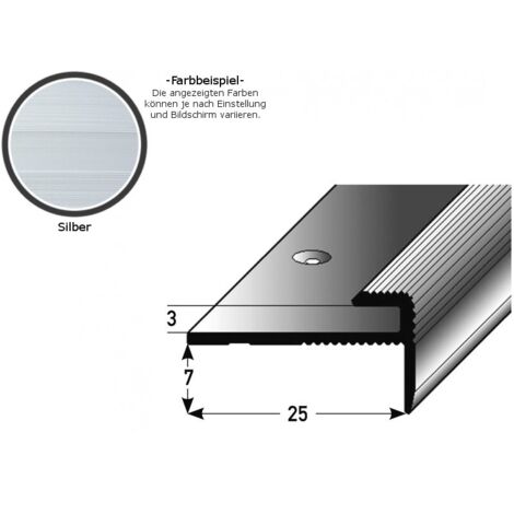 Einschubprofil "Eyeries" mit Nase für Designbeläge, Einfasshöhe 3 mm, Aluminium eloxiert, gebohrt-silber-1000