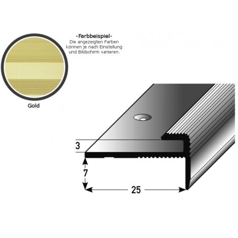 Einschubprofil "Eyeries" mit Nase für Designbeläge, Einfasshöhe 3 mm, Aluminium eloxiert, gebohrt-goldfarbig-1000