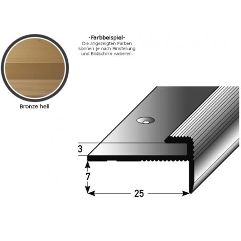Einschubprofil "Eyeries" mit Nase für Designbeläge, Einfasshöhe 3 mm, Aluminium eloxiert, gebohrt-bronze hell-900