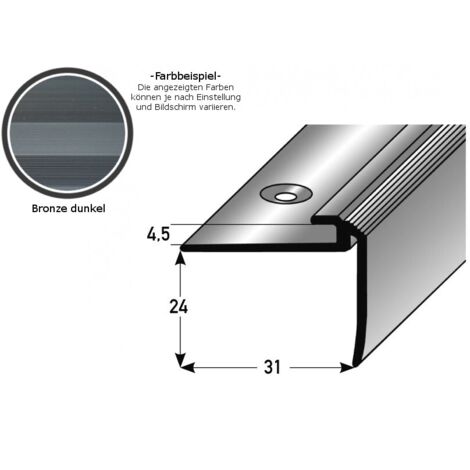 Einschubprofil "Kilkenny" mit Nase für Designbeläge, Einfasshöhe 5 mm, Aluminium eloxiert, gebohrt-bronze dunkel-900