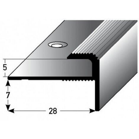 Einschubprofil "Stannington" mit Nase für Designbeläge, Einfasshöhe 5 mm, Aluminium eloxiert, gebohrt-silber-900