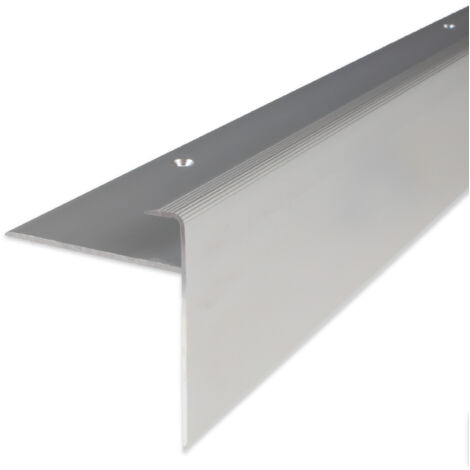 Einschubprofil "Castlebar" mit Nase für Parkett / Laminat, Einfasshöhe 10 mm, Aluminium eloxiert, gebohrt-silber-1000
