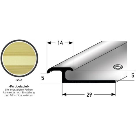 Einschubprofil "Leicester" für Laminat, 3 - 7 mm Einfasshöhe, Aluminium eloxiert, gebohrt-goldfarbig-1000-5