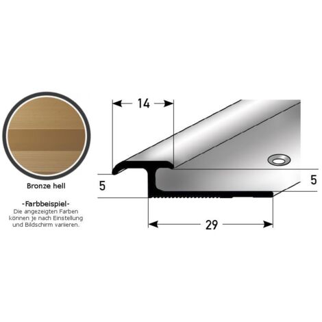 Einschubprofil "Leicester" für Laminat, 3 - 7 mm Einfasshöhe, Aluminium eloxiert, gebohrt-bronze hell-1000-5