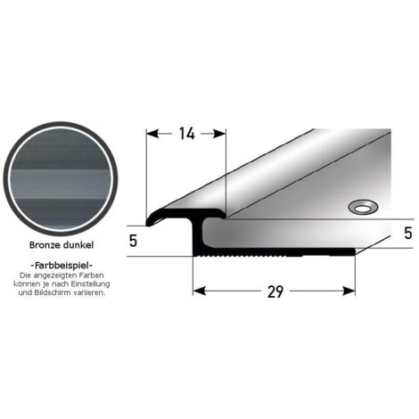 Einschubprofil "Leicester" für Laminat, 3 - 7 mm Einfasshöhe, Aluminium eloxiert, gebohrt-bronze dunkel-1000-5