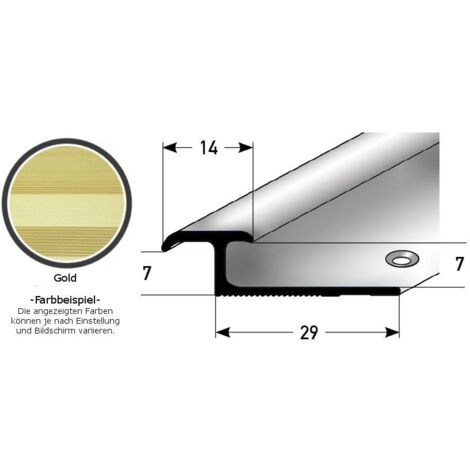 Einschubprofil "Leicester" für Laminat, 3 - 7 mm Einfasshöhe, Aluminium eloxiert, gebohrt-goldfarbig-1000-7