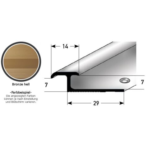Einschubprofil "Leicester" für Laminat, 3 - 7 mm Einfasshöhe, Aluminium eloxiert, gebohrt-bronze hell-1000-7