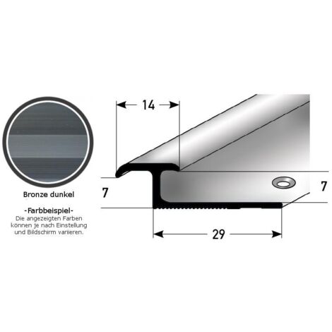 Einschubprofil "Leicester" für Laminat, 3 - 7 mm Einfasshöhe, Aluminium eloxiert, gebohrt-bronze dunkel-1000-7