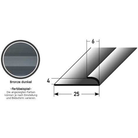 Mini-Klemmprofil / Einschubprofil "Westerose" für Designböden, 4 mm Einfasshöhe, Aluminium eloxiert, ungebohrt-bronze dunkel-1000
