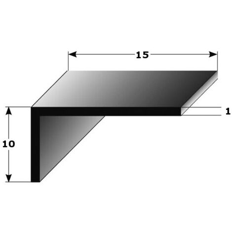 Winkelprofil "Alcoba" als Montageprofil / Bauprofil, ungleichschenklig, Silber eloxiert, aus Aluminium-2000-10 mm-15 mm