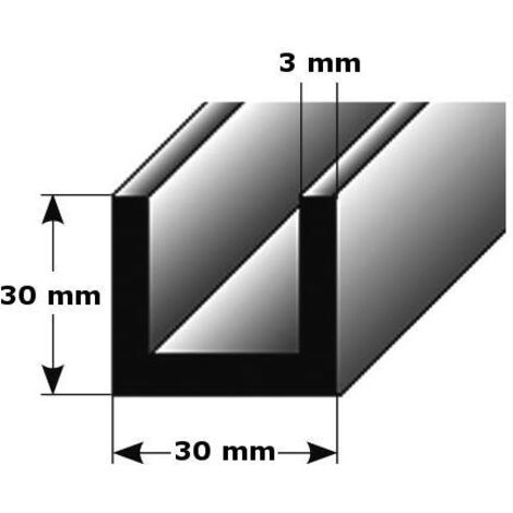 U-Profil "Belmonte" als Montageprofil / Bauprofil, aus Aluminium-1000-30 mm