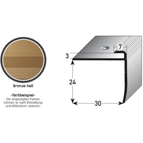 Einschubprofil "Annidale", mit Nase für Böden mit 3 mm Stärke, Aluminium eloxiert, gebohrt-bronze hell-1000