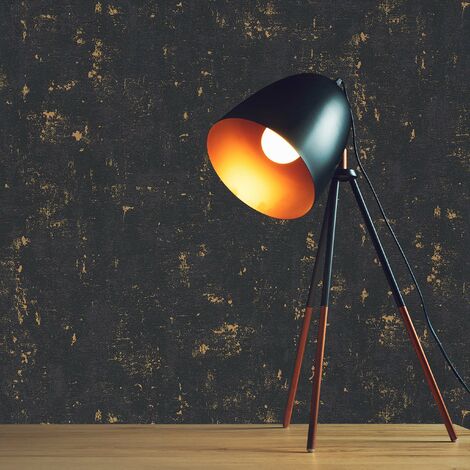 TADESSI Tapete Urban M1-No.19 Vliestapete Schwarz Gold Vintage Tapete Struktur Wohnzimmer Schlafzimmer Küche