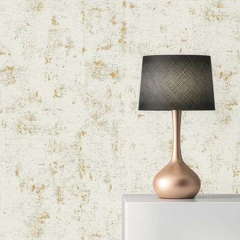 TADESSI Tapete Urban M1-No.18 Vliestapete Weiß Gold Vintage Tapete Struktur Wohnzimmer Schlafzimmer Küche