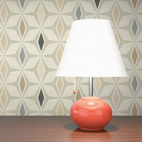 TADESSI Tapete Retro Roberto M1-No.34 Vliestapete Grau Braun Geometrische Tapete Grafik Wohnzimmer Schlafzimmer Küche