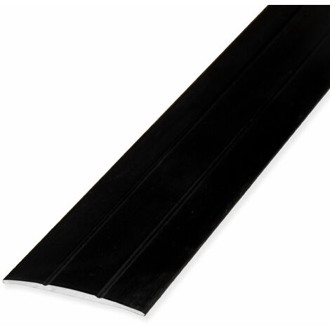 PROVISTON Übergangsprofil 1.8 x 38 x 1000 mm Übergangsschiene Übergangsleiste Bodenprofil Abdeckleiste Aluminium eloxiert Schwarz Selbstklebend