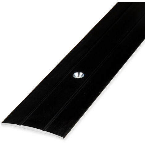 PROVISTON Übergangsprofil 1.8 x 38 x 1000 mm Übergangsschiene Übergangsleiste Bodenprofil Abdeckleiste Aluminium eloxiert Schwarz Gebohrt (1/5)