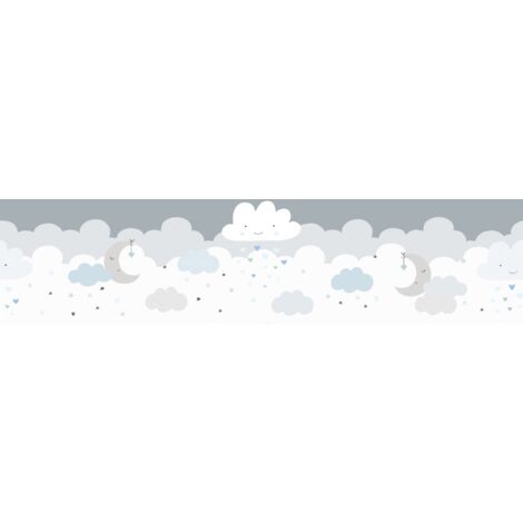 A.S. Creation Only Borders 11 403744 Papierbordüre Kinderzimmer 5.00 x 0.155 m Grau Tapete