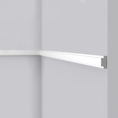 NMC Zierleiste Zürich WL1 WALLSTYL® Wandleiste 20 x 40 x 2000 mm  Polystyrol Weiß, Zierleisten, Stuckleisten & Deckenleisten, Stuck für  Innen & Außen