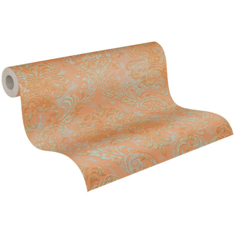 A.S. Creation  Travel Styles  391121  Vliestapete  Barock  10.05 x 0.53 m  Orange  Wohnzimmer  Flur  Büro  Küche  Wohnräume