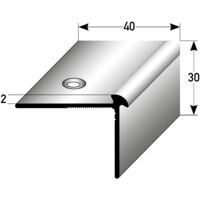 PROVISTON Treppenkante 30 x 40 x 1000 mm Treppenkantenprofil Treppenwinkel Winkelprofil Kombiwinkel Aluminium eloxiert Spezialemailliert Schwarz Gebohrt