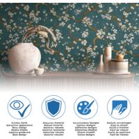 Vliestapete 746440 Tapete Barock 53 x 1005 cm Rasch Indian Style Braun Blau