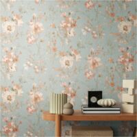A.S. Creation Vliestapete 10.05 x 0.53 m Livingwalls Blumentapete Blau 790616 Floral CosmoLiving by Cosmopolitan