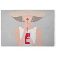 Leinwandbild Retro Audrey M1-No.51242 - Kunstdruck auf Leinwand in Grau Beige - Wandbild 60 x 40 cm