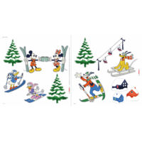 Komar Fenstersticker - Disney Mickey Mouse Snowland - 30 x 30 cm - Mehrteiliges Stickerset