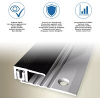 PROVISTON Abschlussprofil Parkettausgleich Breite: 21 mm Höhenausgleich: 17 - 22 mm Länge: 1000 mm Aluminiumprofil Edelstahloptik 1 Stück