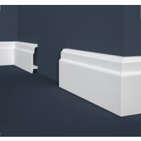 PROVISTON Sockelleiste Kunststoff Polystyrol 24.5 x 108 x 2000 mm Weiß Fußleiste Wohndekoration
