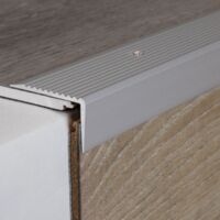 Treppenkante / Treppenkantenprofil / Winkelprofil (Größe 20 mm x 40 mm) aus Aluminium eloxiert, gebohrt von Auer Metall -silber-1200