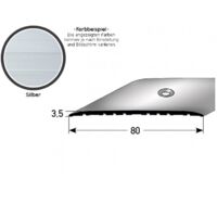 Übergangsprofil "Leopoldsburg" / Übergangsschiene / 80 mm, Typ: 350 (Aluminium eloxiert, mittig gebohrt / selbstklebend)-silber-1000-gebohrt