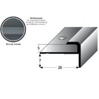 Einschubprofil "Stannington" mit Nase für Designbeläge, Einfasshöhe 5 mm, Aluminium eloxiert, gebohrt-bronze dunkel-1000
