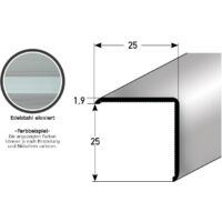 Eckschutzwinkel "Requena" 20 x 20 mm oder 25 x 25 mm aus Aluminium, selbstklebend oder ungebohrt-25 mm -ungebohrt-Edelstahloptik-1000