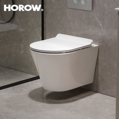 Hänge Toilette Randlose WC mit Nano-Beschichtung Lotus-Effekt Soft Close Sitz -Superspin-Einloch-Spülung