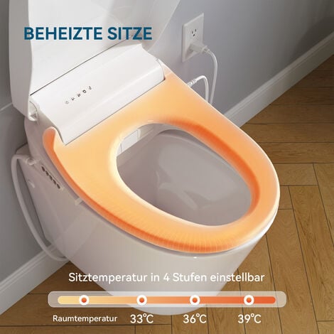 Smart Bidet Sitz Dusch WC Bidet Aufsatz Toilettensitz Elektrisch Gewärmter Sitz