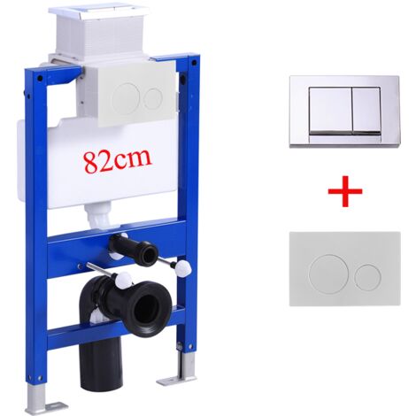 HOROW 82cm Vorwandelement Set, Unterputz Spülkasten mit weiß runde betätigungsplatte, Vorwandspülkasten für Wand-WC (1/5)