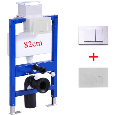 HOROW 82cm Vorwandelement Set, Unterputz Spülkasten mit rechteckig weiß betätigungsplatte, Vorwandspülkasten für Wand-WC