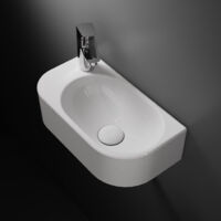 Hänge Waschbecken Aufsatzwaschbecken Wandmontage Handwaschbecken Waschschale 40.8 x 22.3 x 11 cm mit Hahnloch HOROW