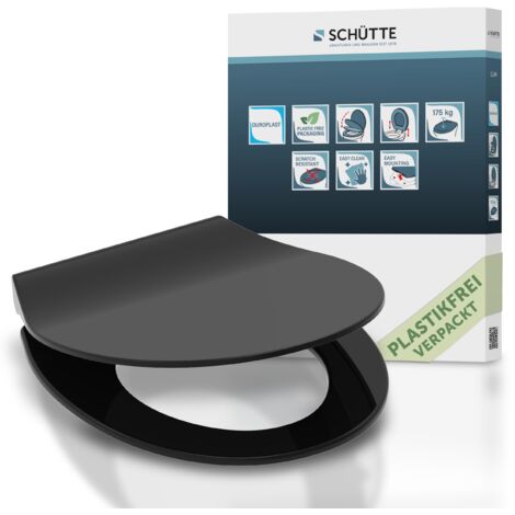 SCHÜTTE WC-Sitz aus Duroplast mit Absenkautomatik und Schnellverschluss Toilettendeckel Uni Klodeckel Einfarbig 82710