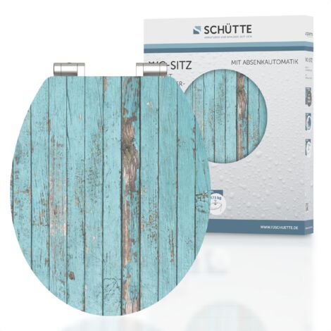 SCHÜTTE WC-Sitz aus MDF Holz mit Absenkautomatik Toilettendeckel mit Motiv Klodeckel Holzoptik Maritim 80536 (1/5)
