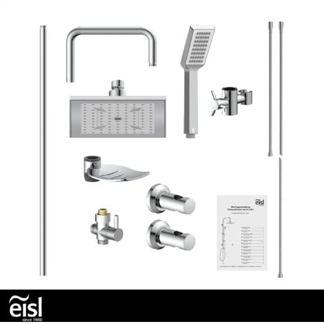 EASY COOL Überkopfbrause-Set, Chrom