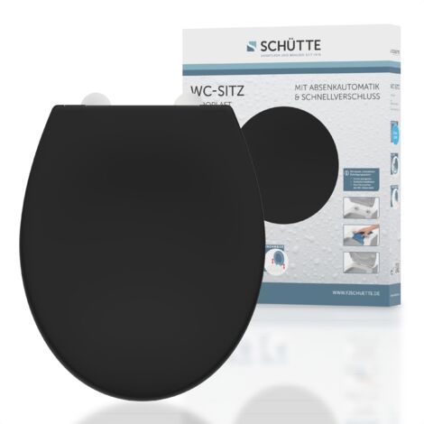 SCHÜTTE WC-Sitz aus Duroplast mit Absenkautomatik und Schnellverschluss Toilettendeckel Uni Klodeckel Einfarbig 82410
