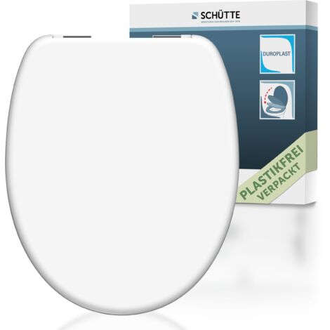SCHÜTTE WC-Sitz aus Duroplast mit Absenkautomatik Toilettendeckel Uni Klodeckel Einfarbig 82100