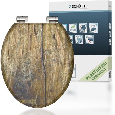 Schütte WC-Sitz MDF Dark Wood Mit Doppelter Absenkautomatik Kaufen Bei