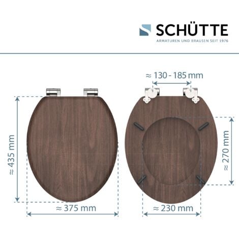 MDF WC-Sitz DARK WOOD, mit Absenkautomatik