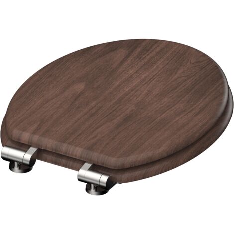 MDF WC-Sitz DARK WOOD, mit Absenkautomatik