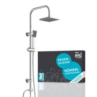 EISL Duschsystem ohne Thermostat Dusche Regendusche Edelstahl Brausestange Höhenverstellbar Kopfbrause eckig mit Handbrause Dichtung zum Wasser sparen DX12004-A